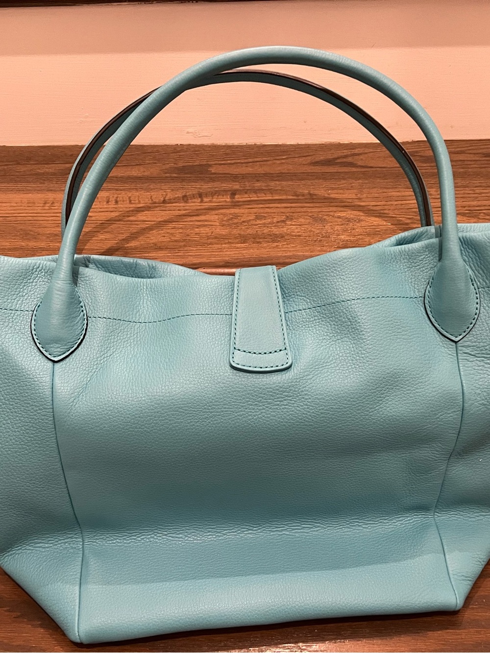 Dooney & Bourke blue Pebble Grain Logo Lock Tote NWT - Picture 3 of 5